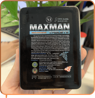 Back of Maxman box with instructions
