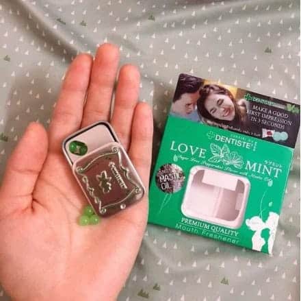 Box of Love Mint in hand