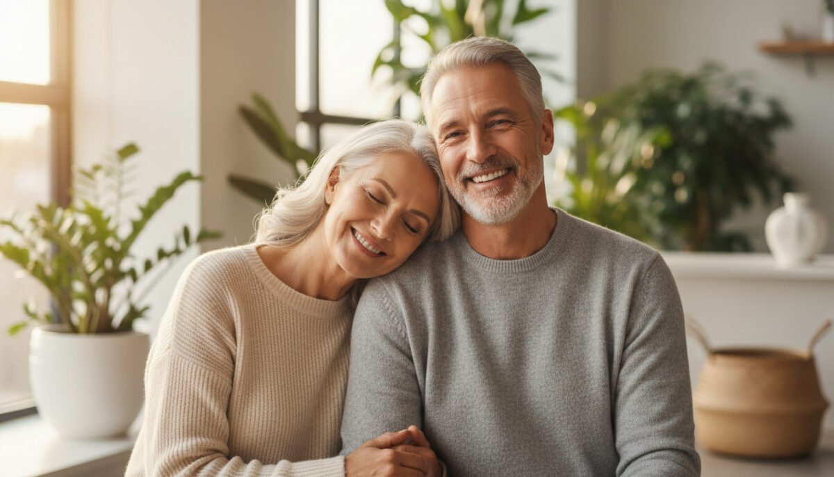 A happy, healthy mature couple enjoying life together