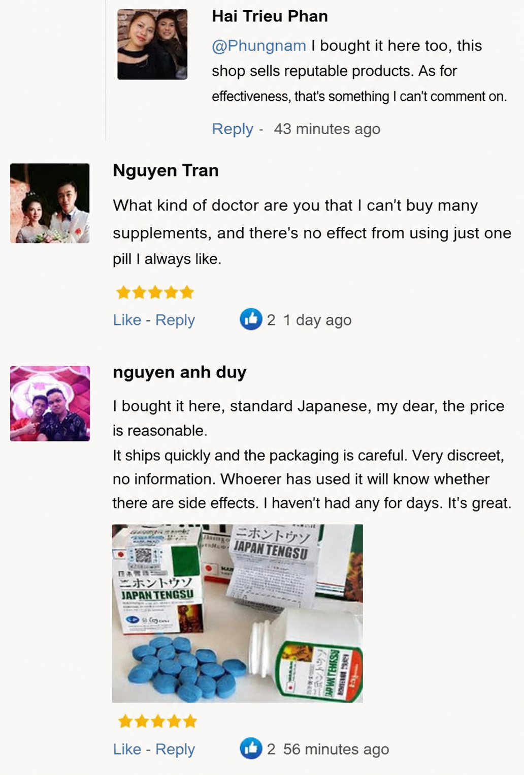 Verified customer feedback