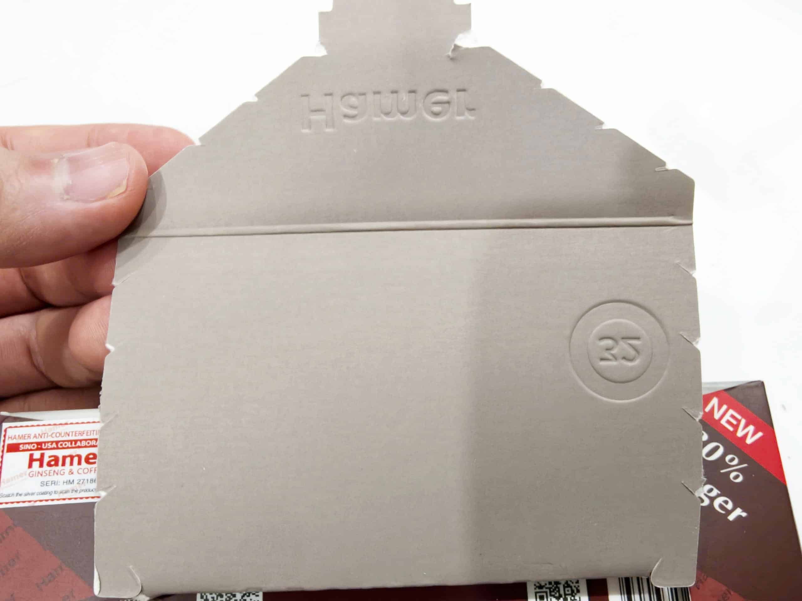 Hamer name and number 32 embossed on the box