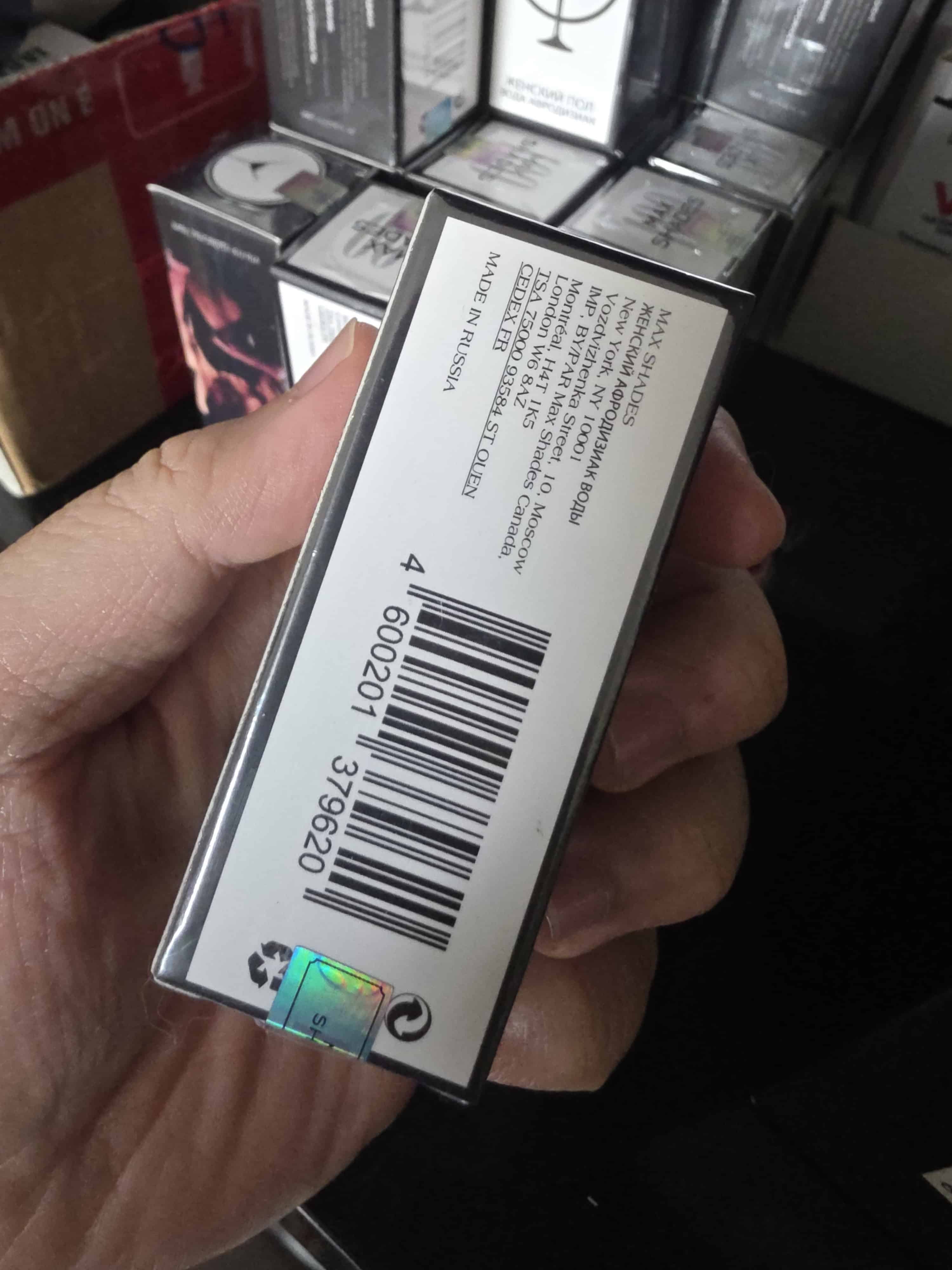 Made in Russia barcode on the Maxshades box