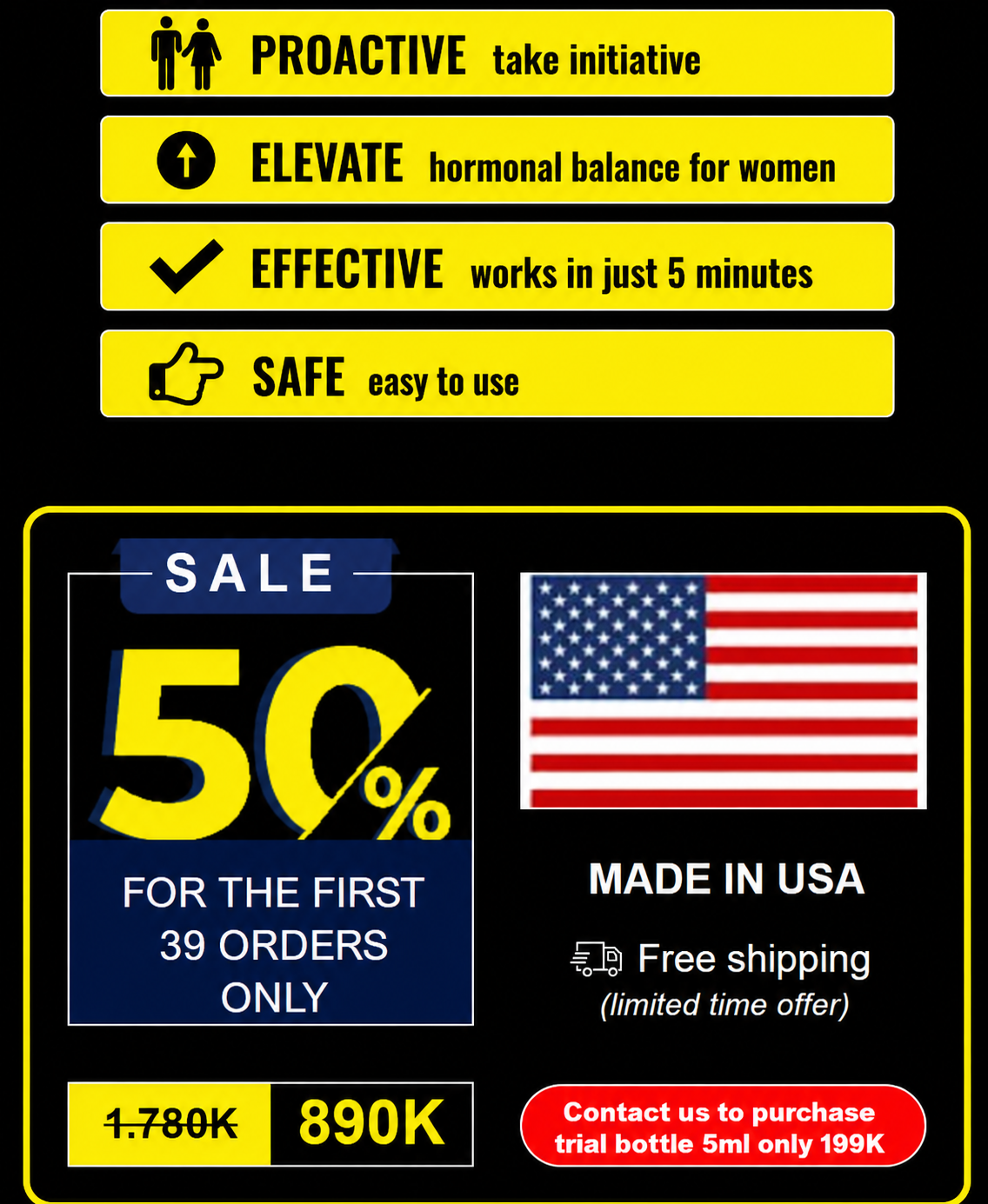 Squirt Gold made in USA, proactively boosts female sex hormones