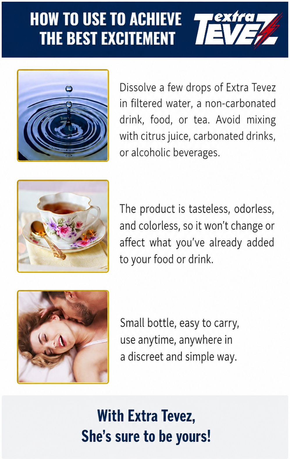 How to use Extra Tevez — add drops to a drink
