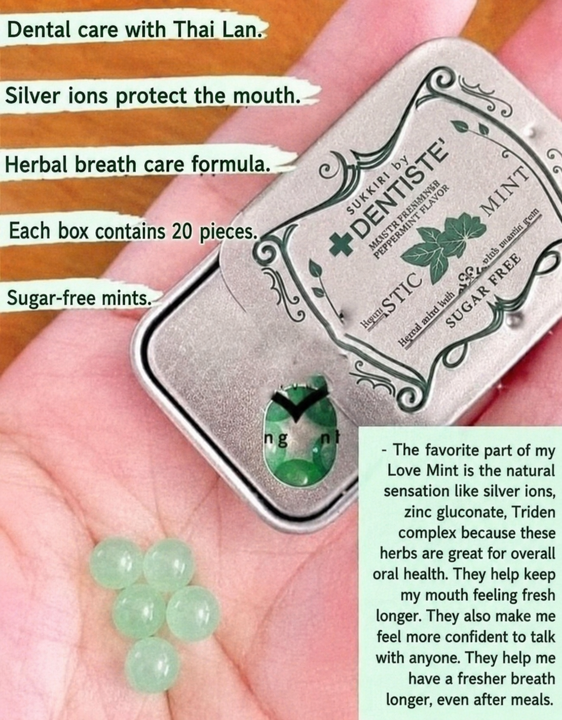 Genuine imported Love Mint, cool refreshing mint, box of 20 pieces