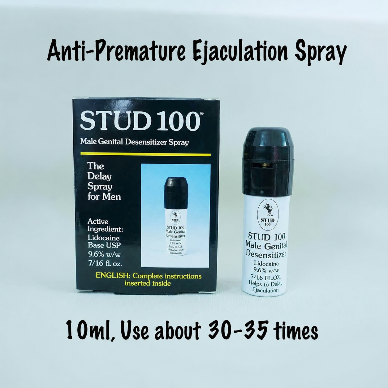 Stud 100 anti-premature-ejaculation spray 10ml, good for 30-35 uses