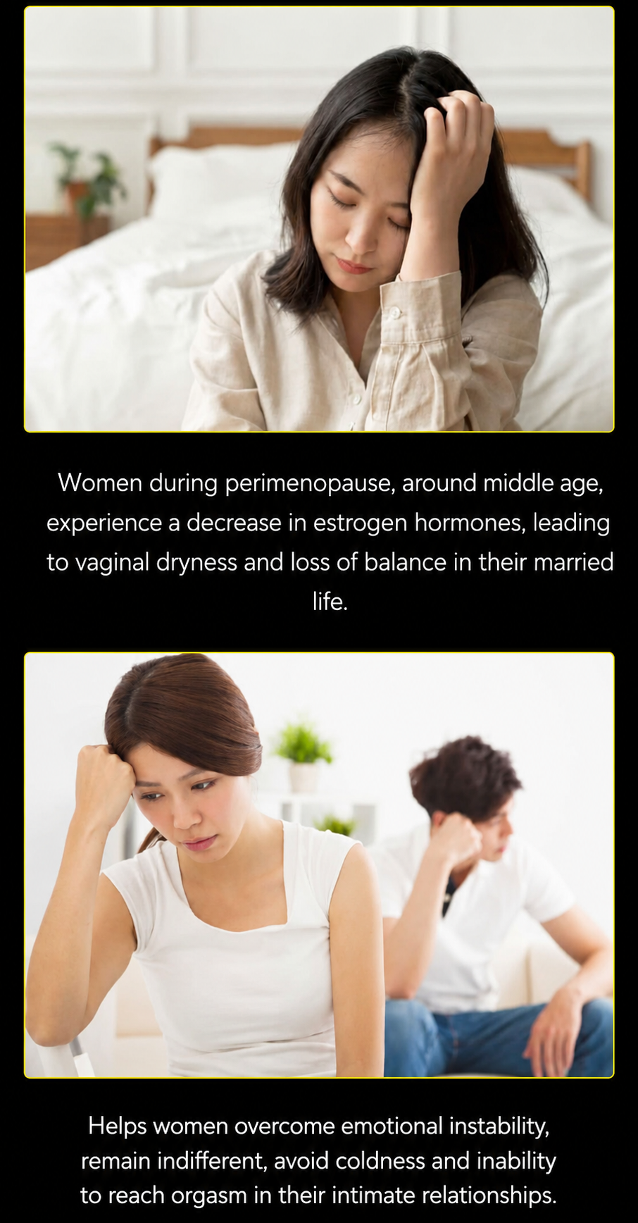 Perimenopausal women with reduced hormones, vaginal dryness and low libido