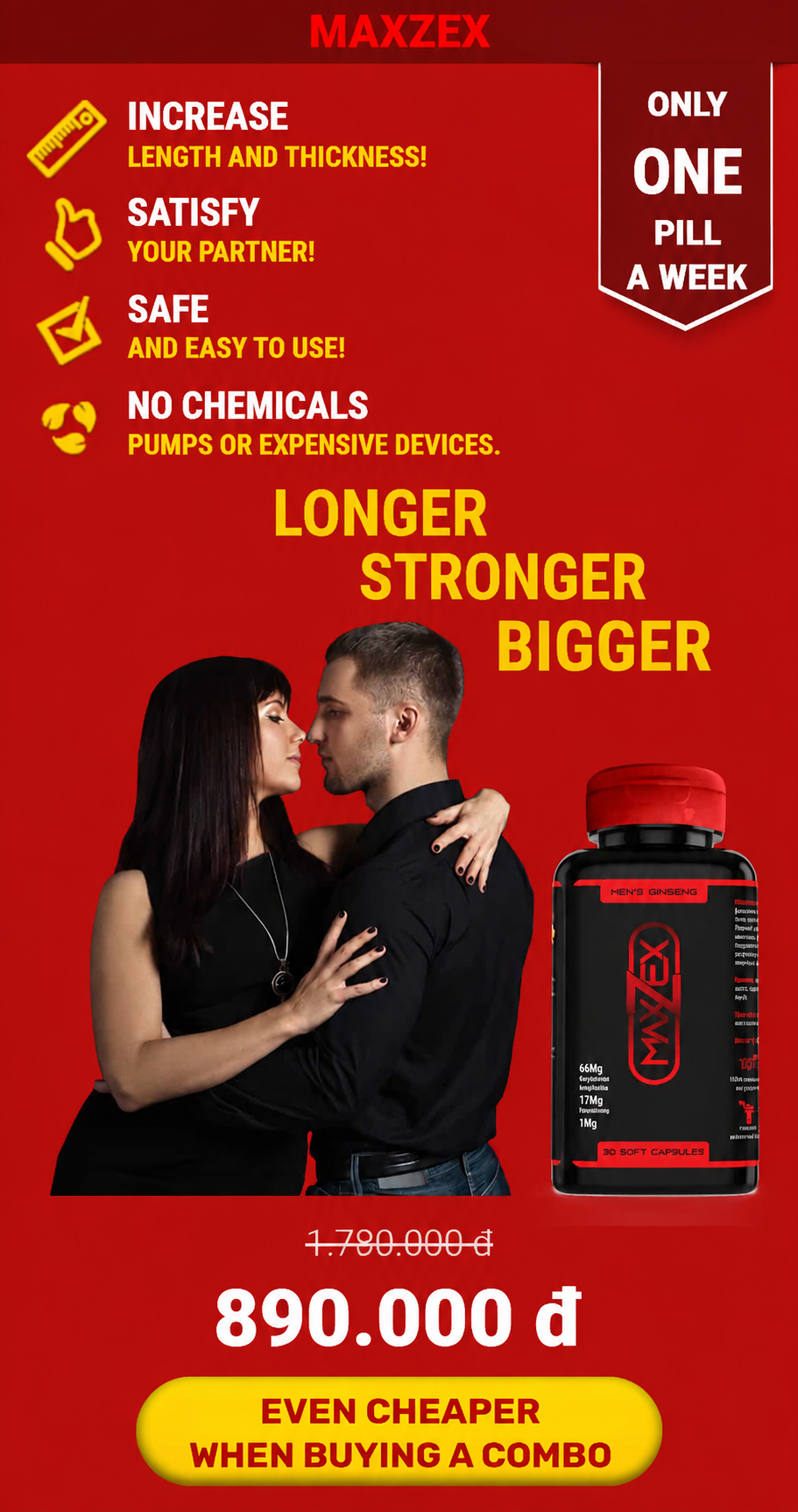 Maxzex Russia Ginseng supplement for natural size increase