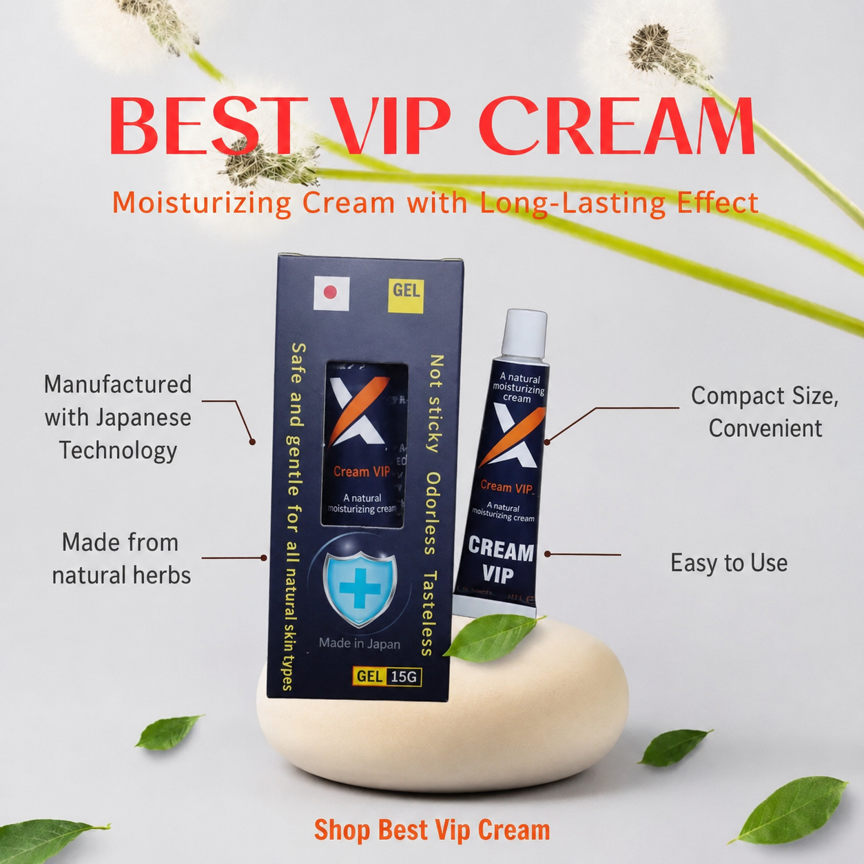 Japanese Vip Cream packaging detail