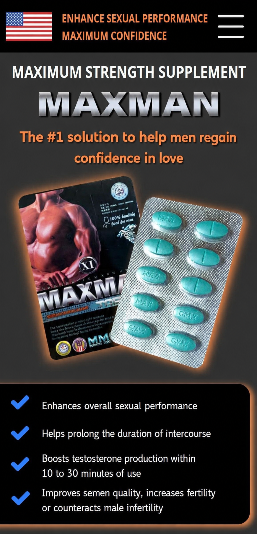 Maxman erection support pill, the No.1 solution