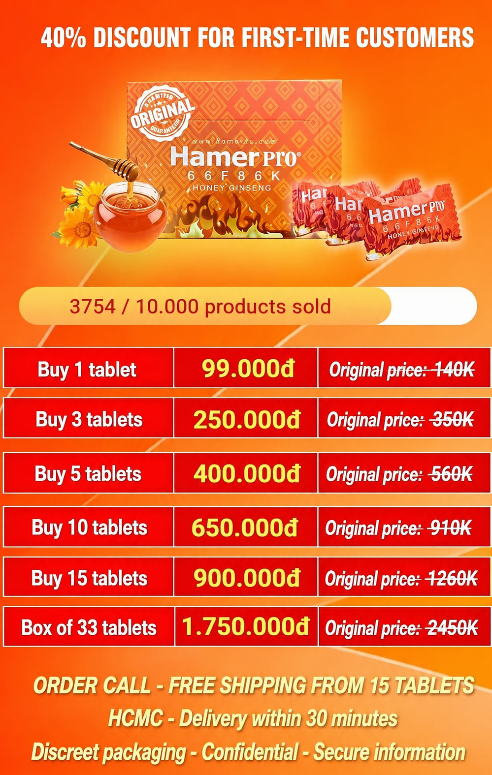 Price of Hamer honey ginseng candy